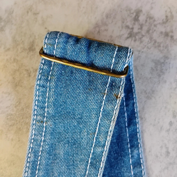 Vintage Big Smith Bib Overalls Blue Denim Carpenter Farmer Men's Size 44x30 - Picture 9 of 16